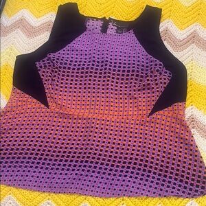 Lane Bryant Sleeveless Top-Size 22, Geometric Black and Purple